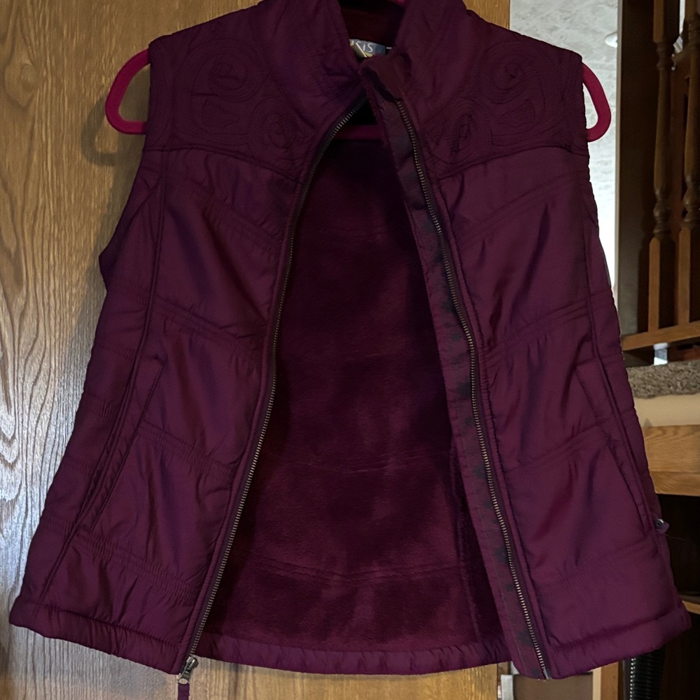 Isis Women's Burgundy Quilted Vest with Faux-Fur Interior